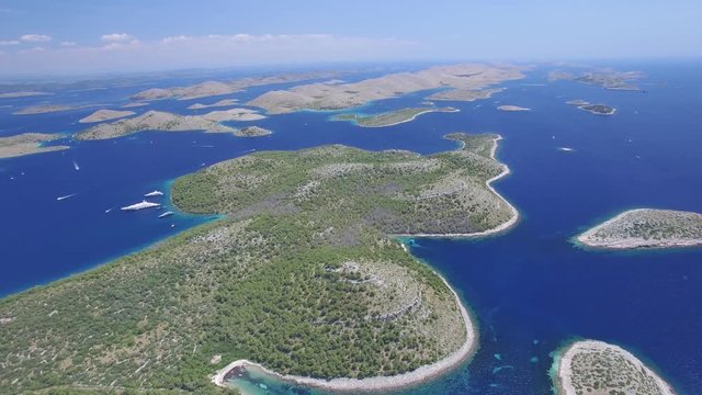 aerial view of the National park Kornati, Kornati archipelago.