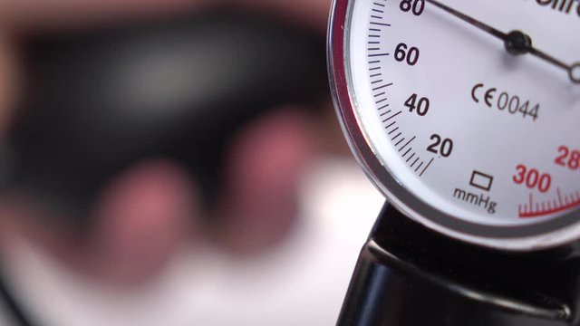 Medical tonometer for the measurement of blood pressure, on white