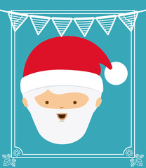 santa claus cute frame character icon vector isolated graphic