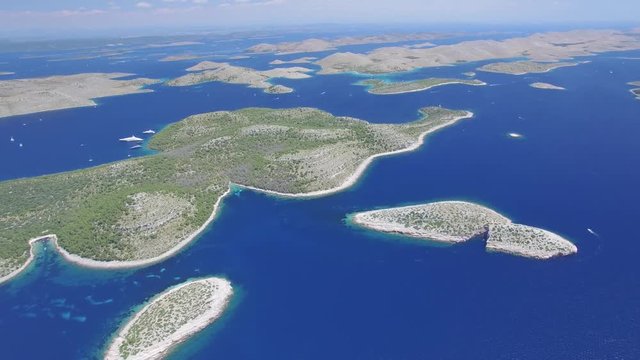 aerial view of the National park Kornati, Kornati archipelago.