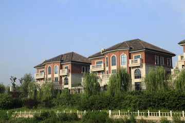 The new villa, under the blue sky