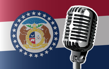Missouri Flag And Microphone