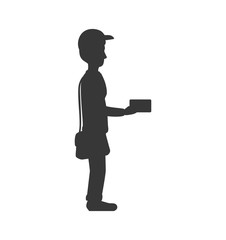 postman envelope delivery shipping logistic security icon. Isolated and flat illustration. Vector graphic