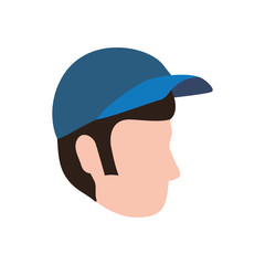 delivery man hat shipping logistic security icon. Isolated and flat illustration. Vector graphic