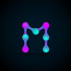 M letter logo icon template.Technology,network,digital,Vector Illustration