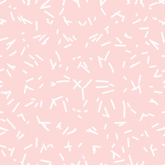 Seamless hand drawn irregular uneven pink and white texture