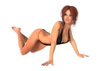 3D Rendering Sunbathing