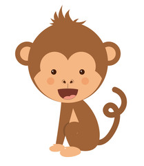 funny monkey character isolated icon design, vector illustration  graphic 