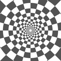 Vector Checkered Vortex Spiral Swirl Background