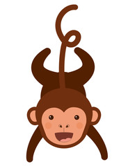 funny monkey character isolated icon design, vector illustration  graphic 