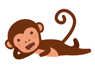 funny monkey character isolated icon design, vector illustration  graphic 