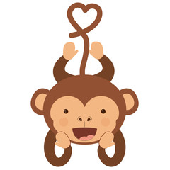 Fototapeta premium funny monkey character isolated icon design, vector illustration graphic 