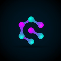Q letter logo icon template.Technology,network,digital,Vector Illustration
