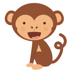 funny monkey character isolated icon design, vector illustration  graphic 