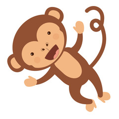 Obraz premium funny monkey character isolated icon design, vector illustration graphic 