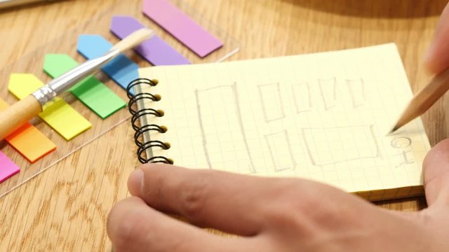 Man Drawing web page , home page , web design 