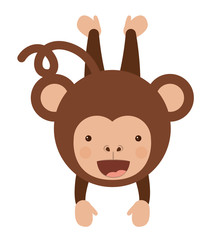 funny monkey character isolated icon design, vector illustration  graphic 