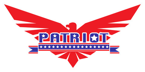 Eagle logo design patriot on white background vector illustration.