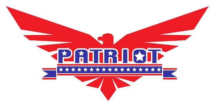 Eagle logo design patriot on white background vector illustration.