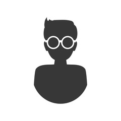 Man glasses male avatar person people icon. Isolated and flat illustration. Vector graphic