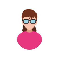 Woman glasses female avatar person people icon. Isolated and flat illustration. Vector graphic