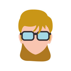 Woman glasses female avatar person people icon. Isolated and flat illustration. Vector graphic