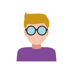 Man glasses male avatar person people icon. Isolated and flat illustration. Vector graphic