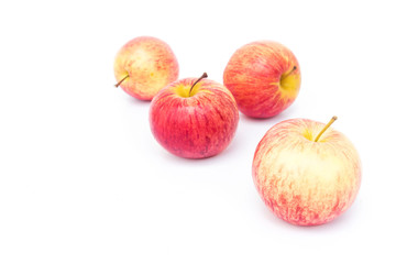 Red apples on white background