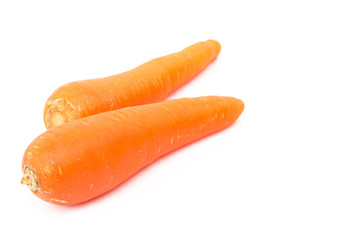 Fresh carrot on white background, vegetable concept