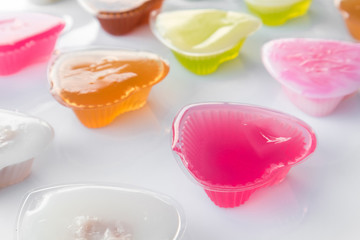 Closeup fresh aloe vera slice on white background, beauty and healthy care concept, selective focus