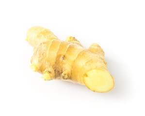 Fresh ginger on white background,raw material for cooking