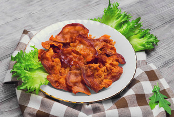 fried bacon strips