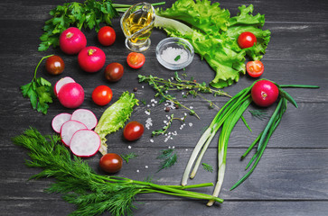 Fototapeta na wymiar vegetarian vegetable salad
