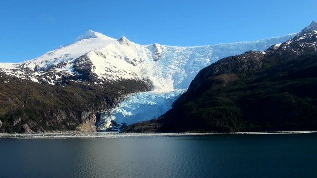 Cruising in Glacier Alley - Patagonia Argentina - Landscape of beautiful mountains, glaciers and waterfall