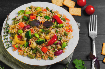 Vegan organic food salad