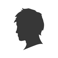 Man male head silhouette avatar person people icon. Isolated and flat illustration. Vector graphic