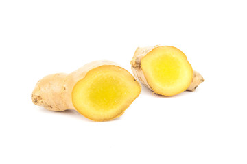 Fresh ginger on white background,raw material for cooking