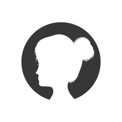 Woman head silhouette female avatar person people icon. Isolated and flat illustration. Vector graphic