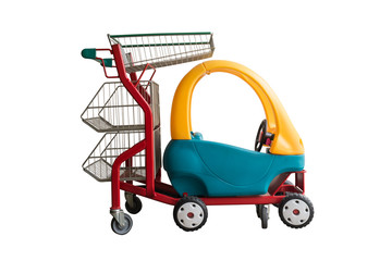 shopping cart design like a car isolated