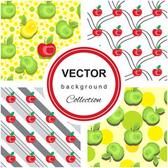 Seamless apple background pattern collection