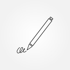 The signature, pen, undersign, underwrite, ratify simple icon