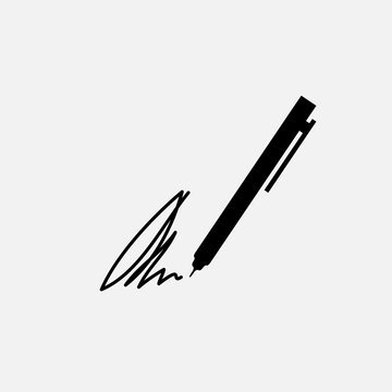 The signature, pen, undersign, underwrite, ratify simple icon