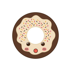 donut kawaii dessert cute sweet food icon. Isolated and flat illustration. Vector graphic