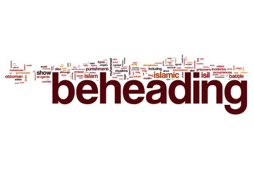 Beheading word cloud concept on white background