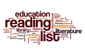 Reading list word cloud concept