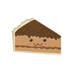 cake kawaii dessert cute sweet food icon. Isolated and flat illustration. Vector graphic