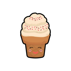 ice cream cute dessert cute sweet food icon. Isolated and flat illustration. Vector graphic