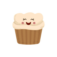 cupcake dessert cute sweet icon. Isolated and flat illustration. Vector graphic