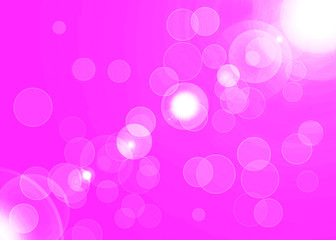 White circles on pink bokeh with lens flare