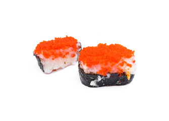 Sushi roll on white background